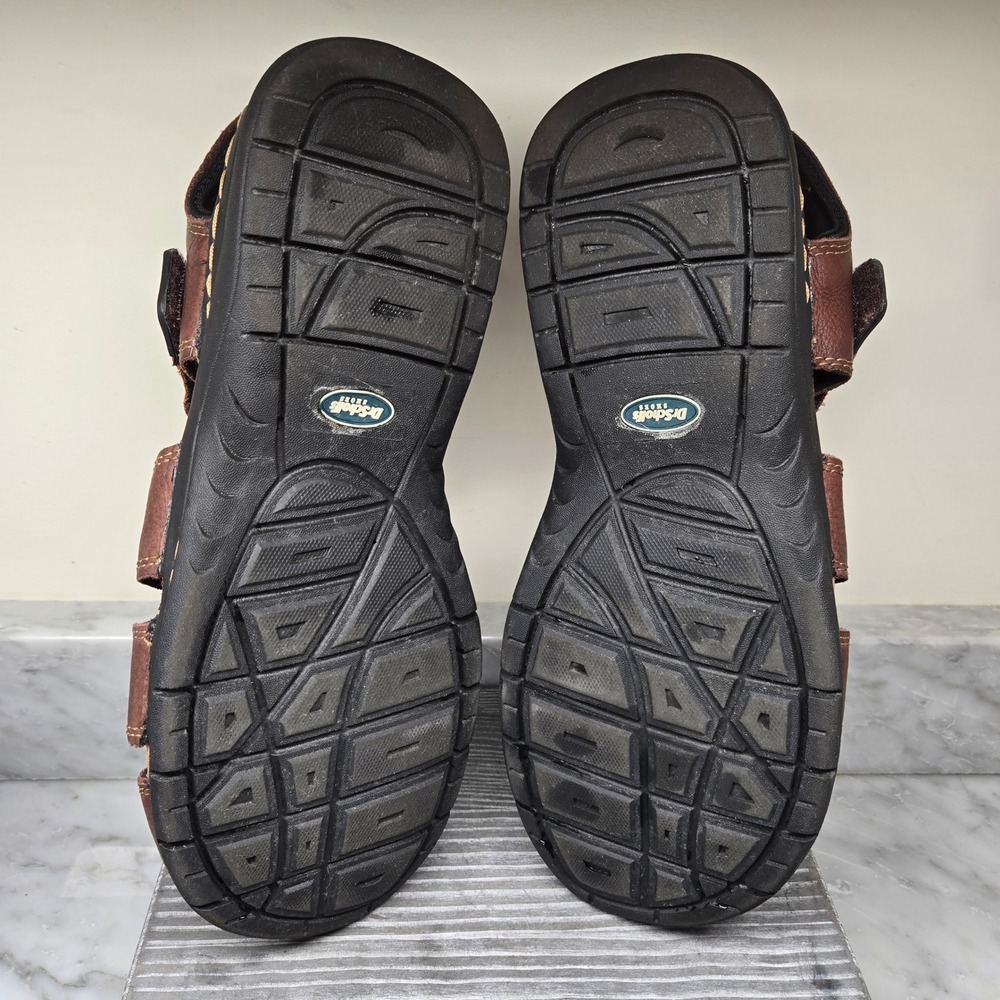 Dr. Scholls Gaston Mens Brown Leather Fisherman Sandals‎ Memory Foam Size 13 M - Picture 12 of 14